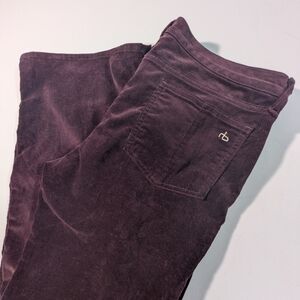 rag & bone Women's Elephant Bell Wine Corduroy Pants